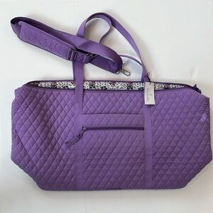 NWT Vera Bradley Deluxe Travel Tote Duffle Bag Purple Orchid $175